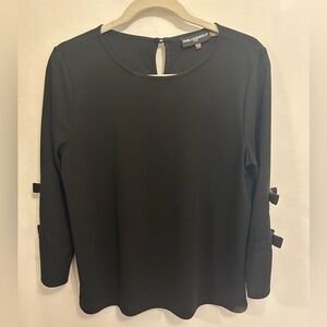 Karl Lagerfeld Black Bow Sleeve Blouse